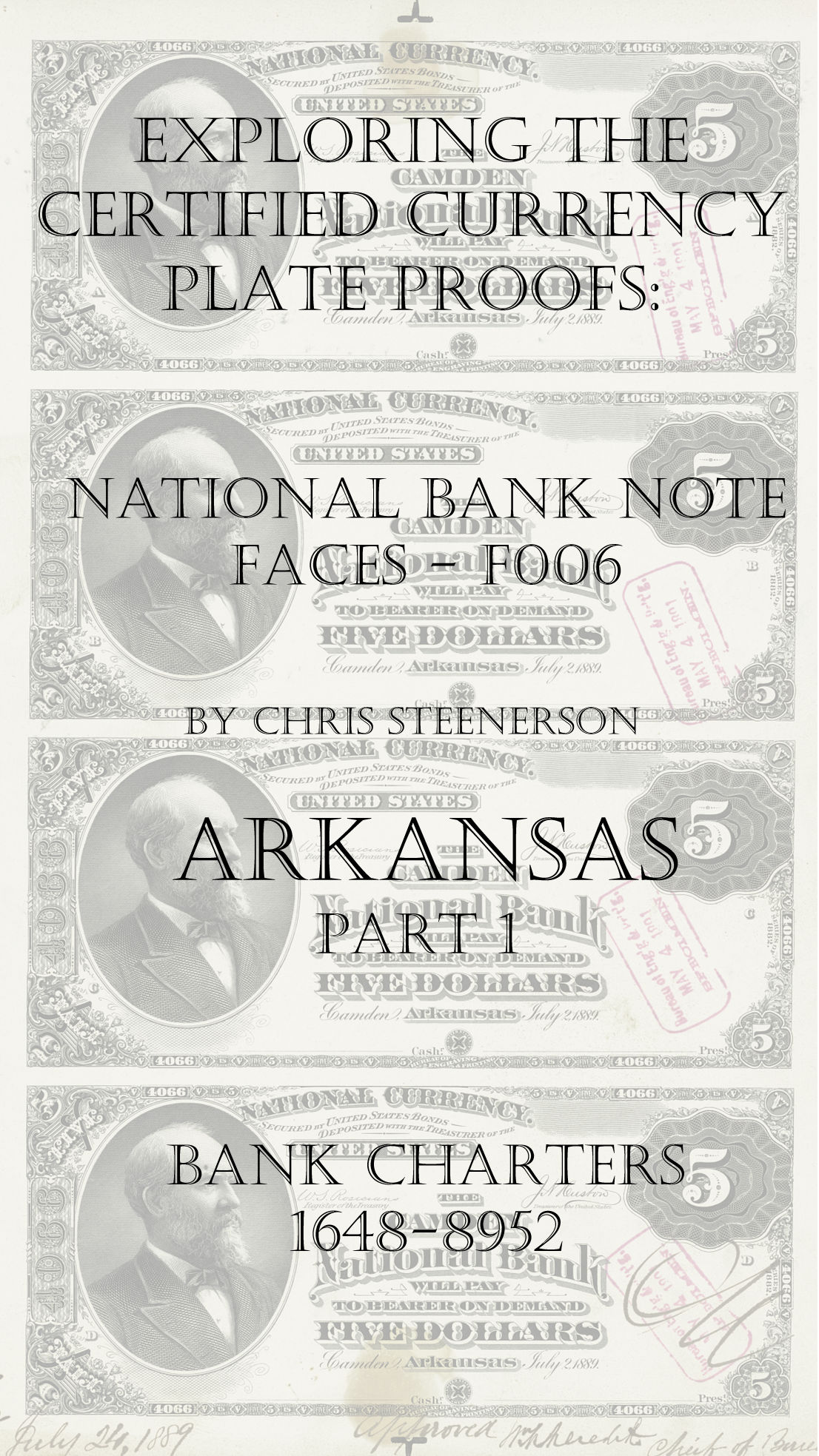 Arkansas National Bank Note Currency Proofs