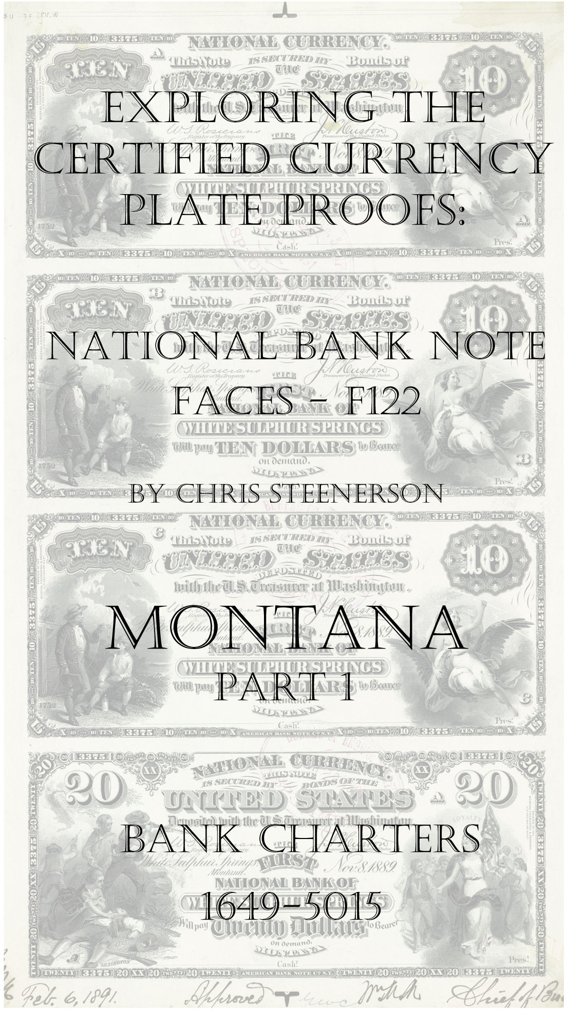 Montana National Bank Note Currency Proofs