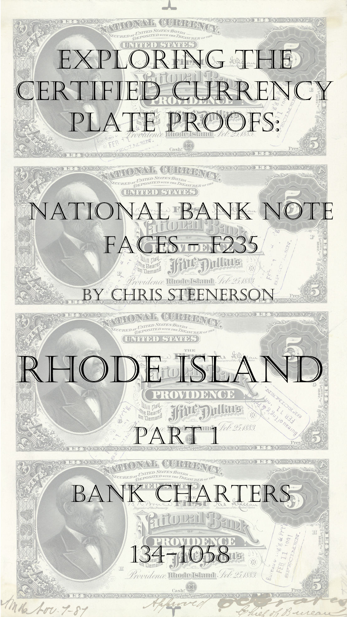 Rhode Island National Bank Note Currency Proofs