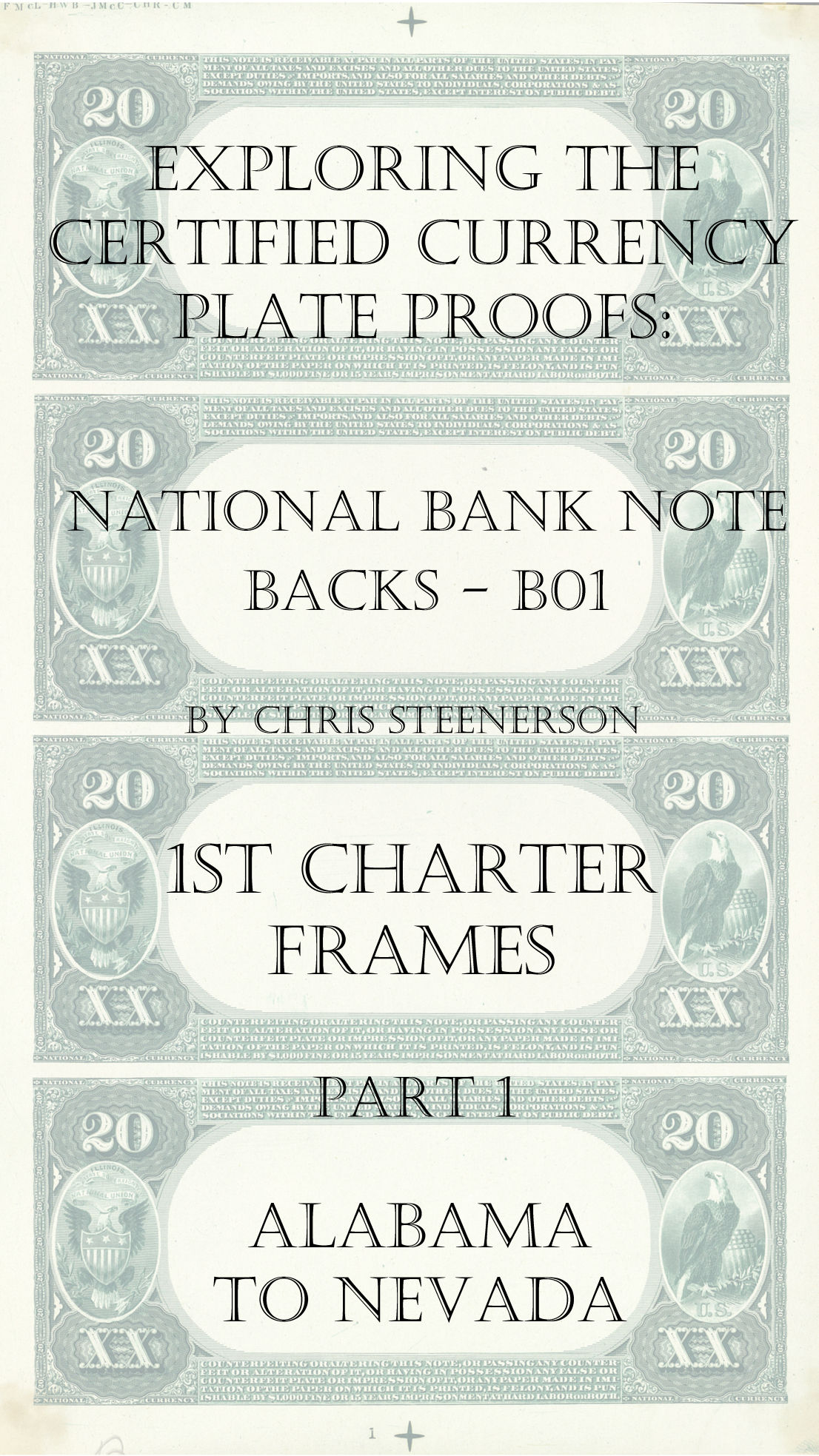 Backs 1st Charter Frames and Vignettes All-States Currency Proofs