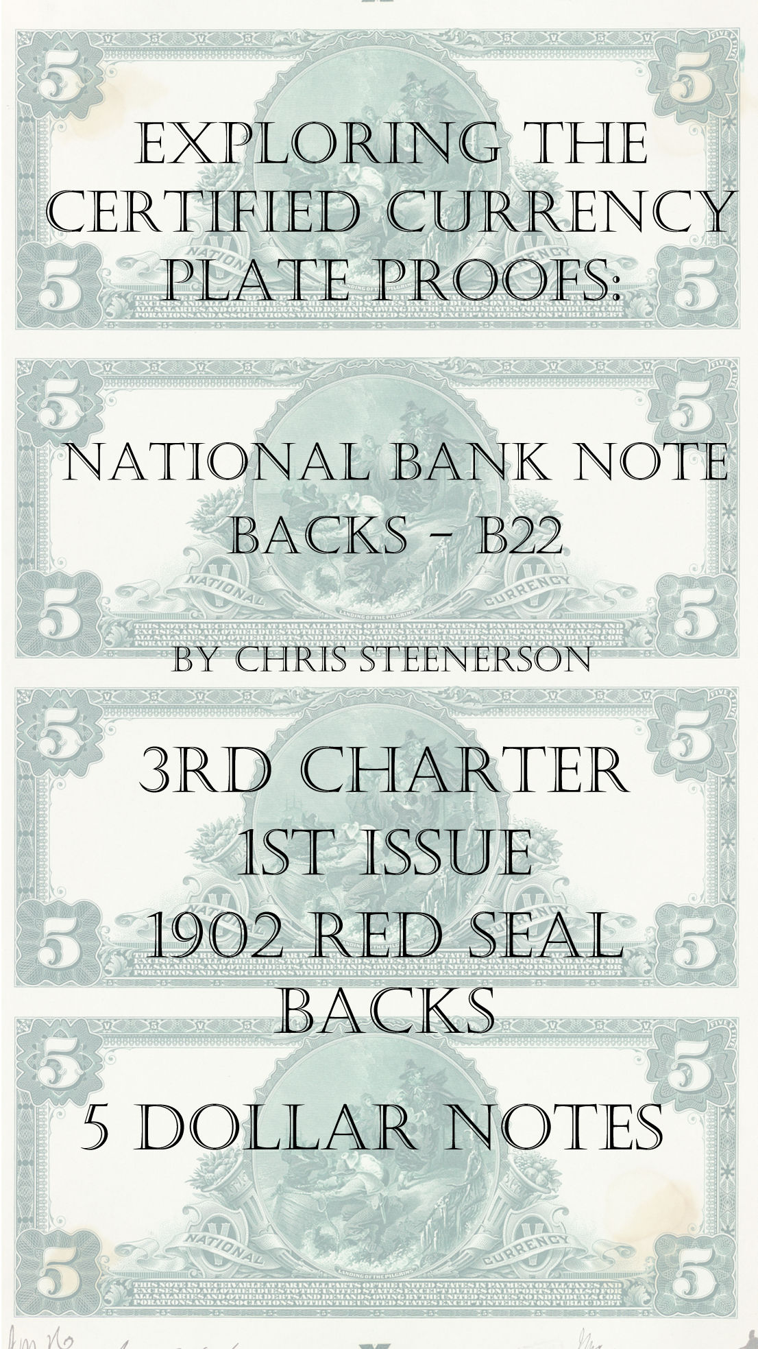 Backs 3rd Charter 1st Issue Currency Proofs